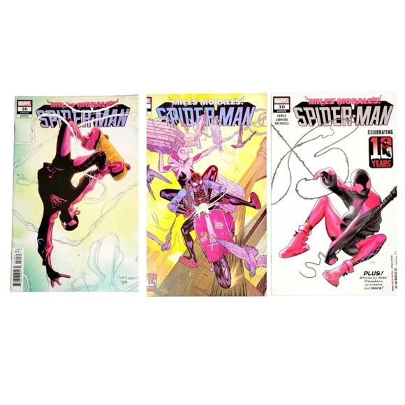 SPIDER-MAN MILES MORALES LOT of 3 10th Anniversary Cover & Variant #3 NM/M - Picture 1 of 7